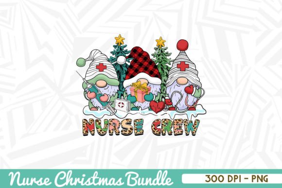 Gnomes Nurse Crew Christmas PNG Graphics