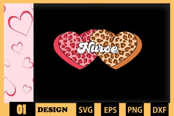 Nurse Hearts Leopard Valentine Graphics